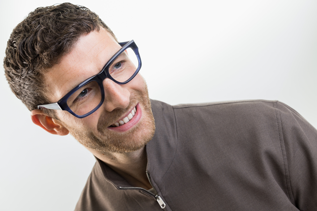male model wearing IOLLA Maclean Stone Blue Glasses