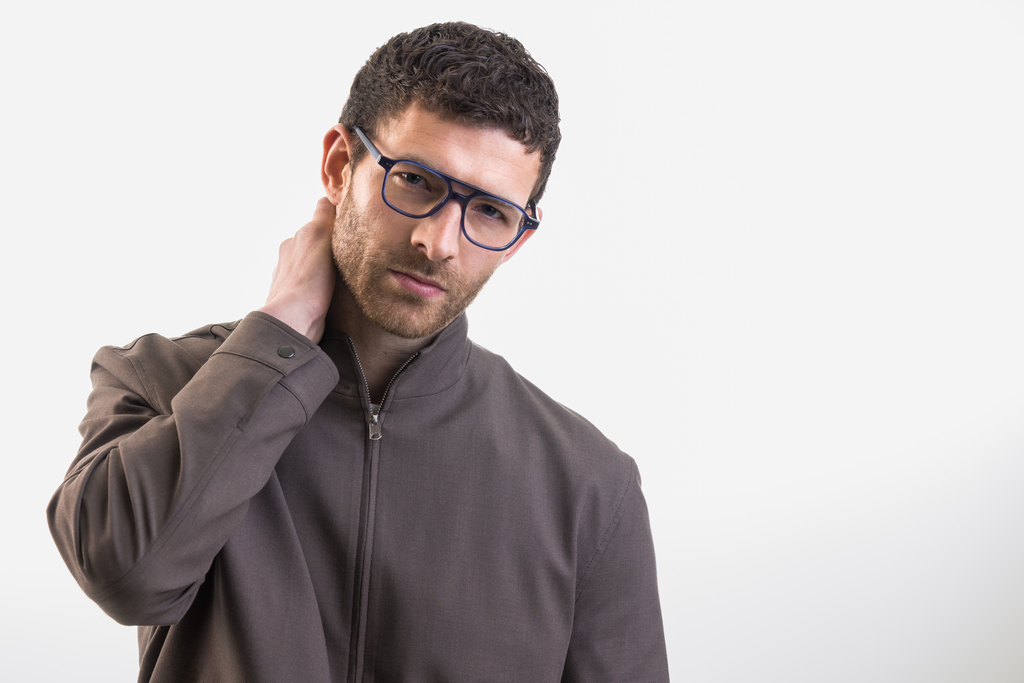 male model wearing IOLLA Ramsay Stone Blue Glasses
