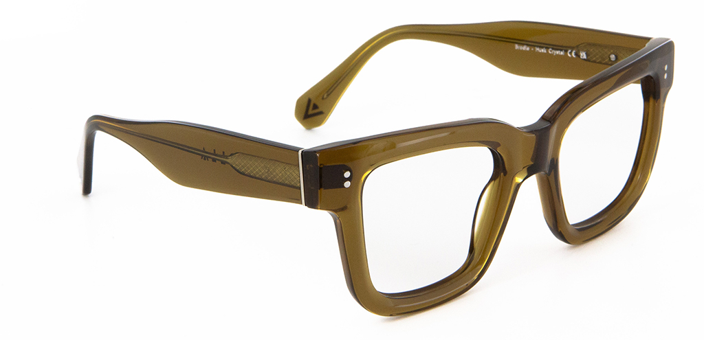 Brodie Glasses in Husk Crystal top angle view