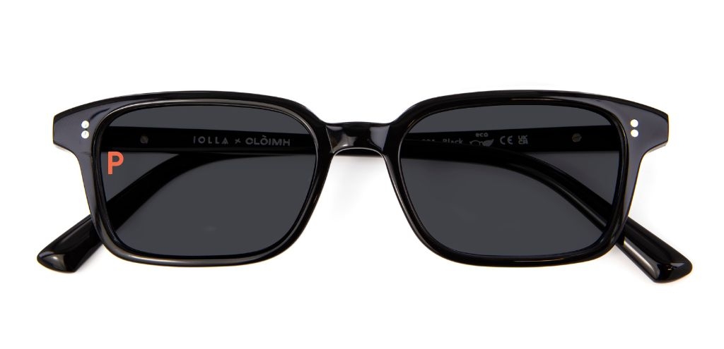 CLOIMH 001 BLACK SUNGLASSES WITH GREY POLARISED LENSES