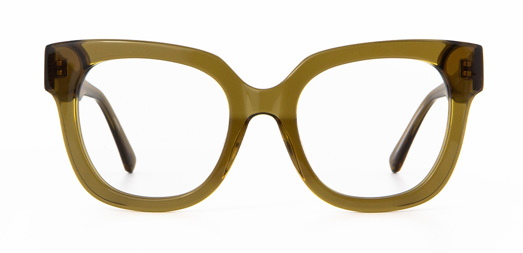 Ferne Glasses in Husk Crystal front unfolded view