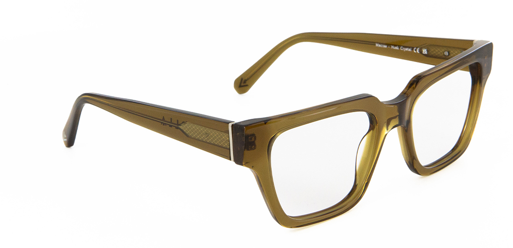 Macrae Glasses in Husk Crystal top angle view