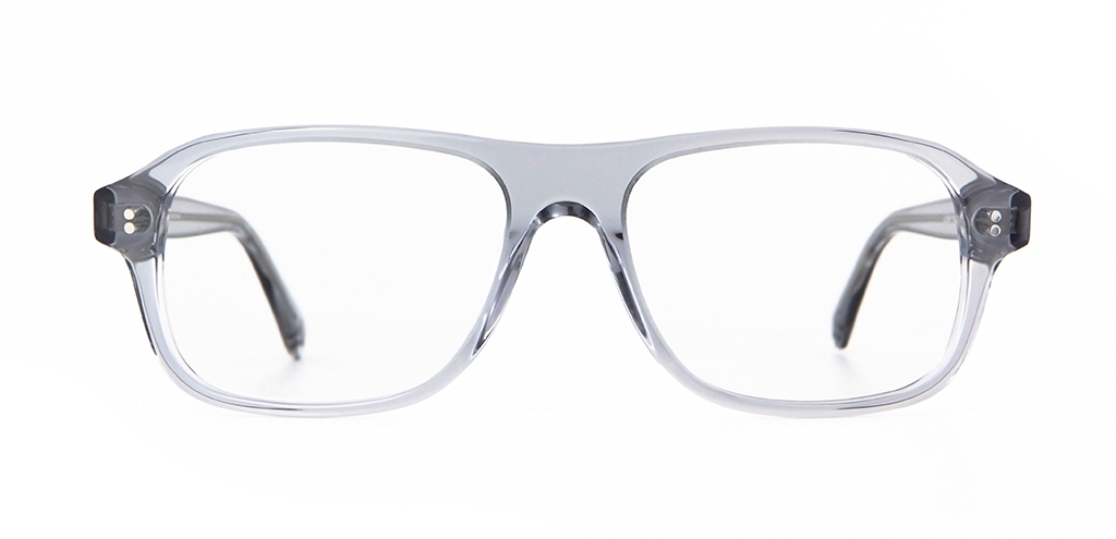 Lachlan Light Grey Crystal glasses unfolded front view