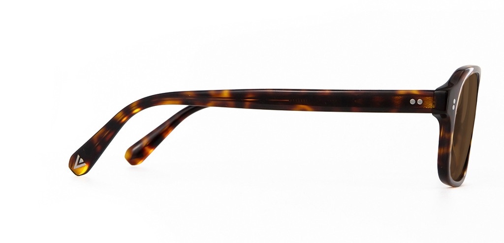 Lachlan Rosewood Stripe with Brown Lenses sunglasses side view