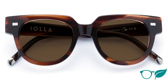 Allan in Rosewood Stripe with Brown Lenses