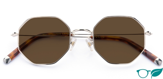 Blair in Chrome Gold – Modern Octagonal Sunglasses | IOLLA