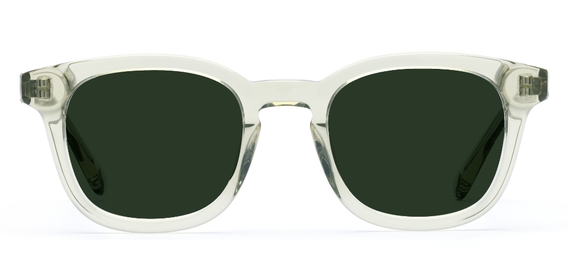 Bute in Moss Green Crystal – Modern Customisable Sunglasses | IOLLA