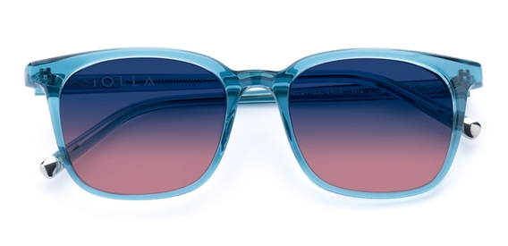 Stewart in Azure Blue Crystal – Striking Square Sunglasses | IOLLA