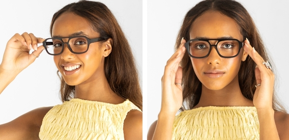 Arran Black Glasses side