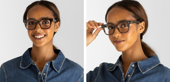 Clyde slate glasses side