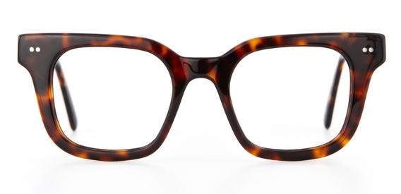 Dark tortoiseshell IOLLA glasses front facing on white background