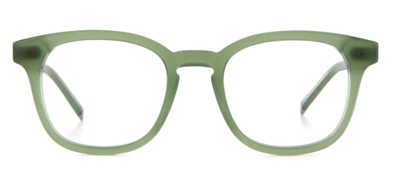 Khaki Green glasses front facing on white background