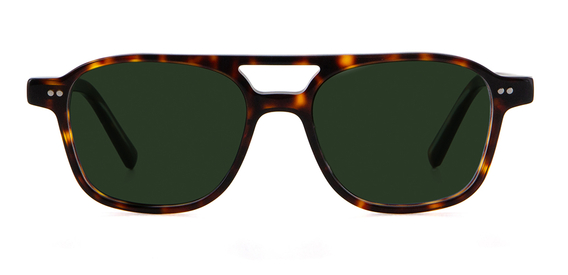 IOLLA Ramsay Sunglasses in Deep Havana with Green Lenses