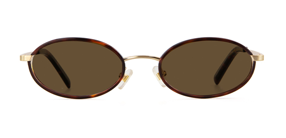 IOLLA Skye Sunglasses in Brushed Gold with Dark Havana Piping with Brown Lenses