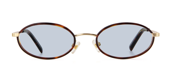 IOLLA Skye Sunglasses in Brushed Gold with Deep Havana Piping with Glacier Lenses