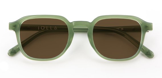IOLLA Boyd Sunglasses in Khaki Green with Brown Lenses 