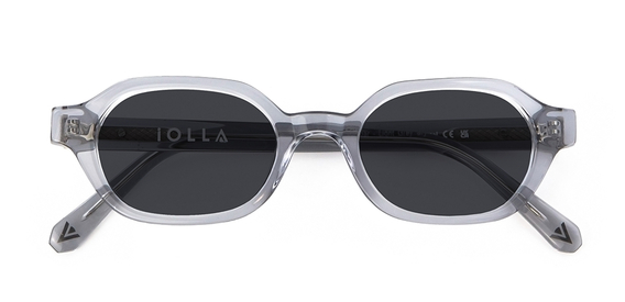 Dunbar Sunglasses in Light Grey Crystal with Grey Lenses