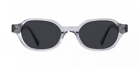 Dunbar Sunglasses in Light Grey Crystal with Grey Lenses