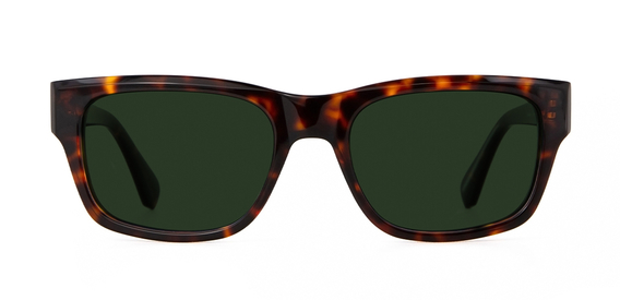 Maclean Sunglasses in Deep Havana with Green Lenses