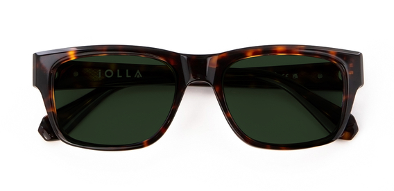 Maclean Sunglasses in Deep Havana with Green Lenses