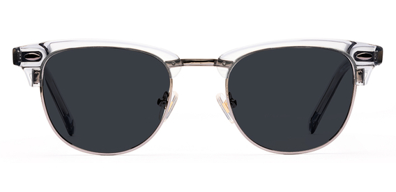 Livingstone Light Grey Crystal Sunglasses with Grey Lenses 