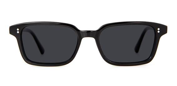 Side view of 001 Black Sunglasses with Grey Lenses