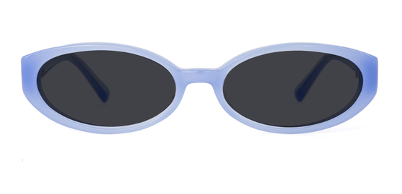 Side view of 002 Icy Blue Sunglasses with Grey Lenses