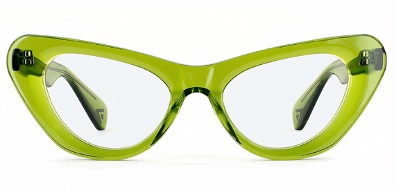 Kelly Olive Green Glasses front unfolded view
