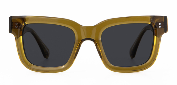Brodie Sunglasses in Husk Crystal with grey lenses side view