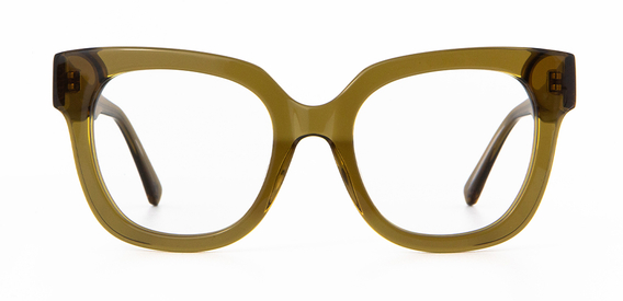 Ferne Glasses in Husk Crystal front unfolded view