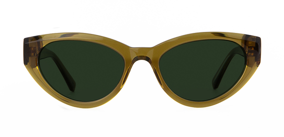 Jura Sunglasses in Husk Crystal with classic green lenses side view