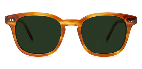 Connolly Cinnamon Swirl sunglasses with green lenses side view