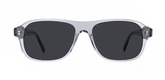 Lachlan Light Grey Crystal with Grey Lenses sunglasses side view