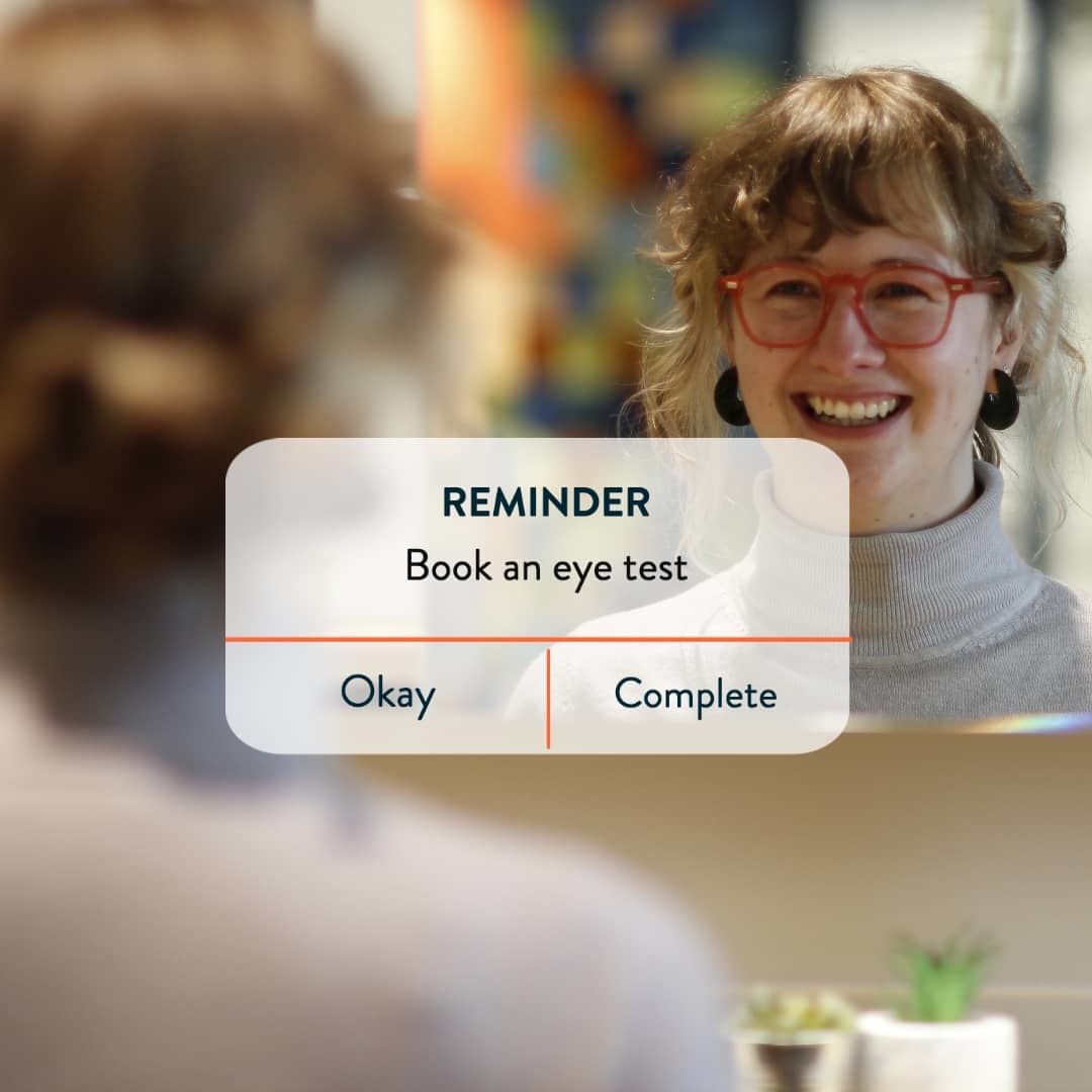 Reminder alert on mobile to book your eye test