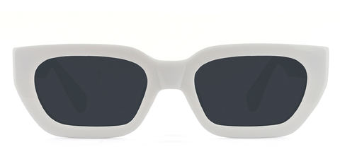 Shaw in White with Grey Lenses