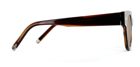 Allan in Rosewood Stripe with Brown lenses