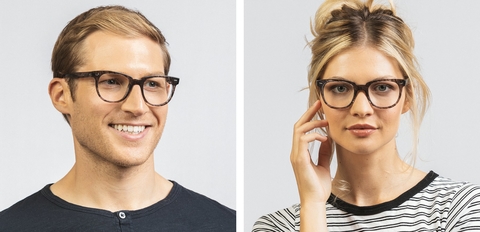 Hoy acetate square glasses grey crystal