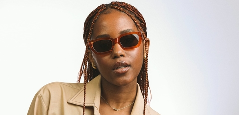 Shaw orange crystal 90s geometric sunglasses
