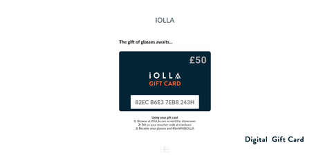The Gift of Glasses IOLLA Festive Gift Card