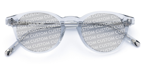 Bell in Light Grey Crystal – Modern Round Sunglasses | IOLLA