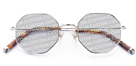 Blair in Chrome Gold – Customisable Octagonal Sunglasses | IOLLA
