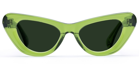 Kelly in Olive Crystal – Trendy Cat-Eye Sunglasses | IOLLA