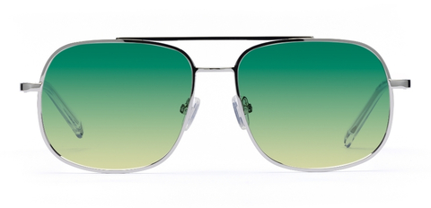 Sinclair in Chrome Silver – Sleek Oversized Aviator | IOLLA