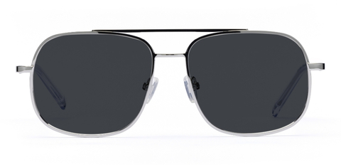 Sinclair in Chrome Silver – Sleek Oversized Aviator | IOLLA