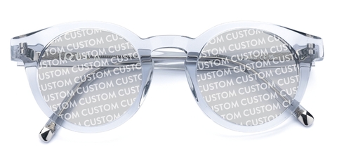 Somerville in Light Grey Crystal – Bold Round Sunglasses | IOLLA