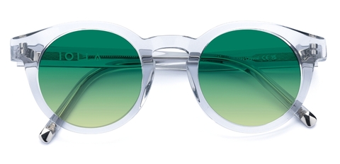 Somerville in Light Grey Crystal – Bold Round Sunglasses | IOLLA