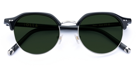 Thom in Black – Timeless Acetate-Metal Sunglasses | IOLLA