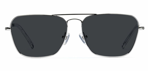 Walker in Chrome Silver – Classic Aviator Sunglasses | IOLLA