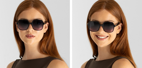 Bonnie Black sunglasses worn by model for web