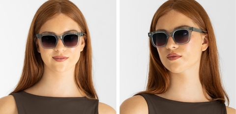 IOLLA Clyde Amber sunglasses worn by model